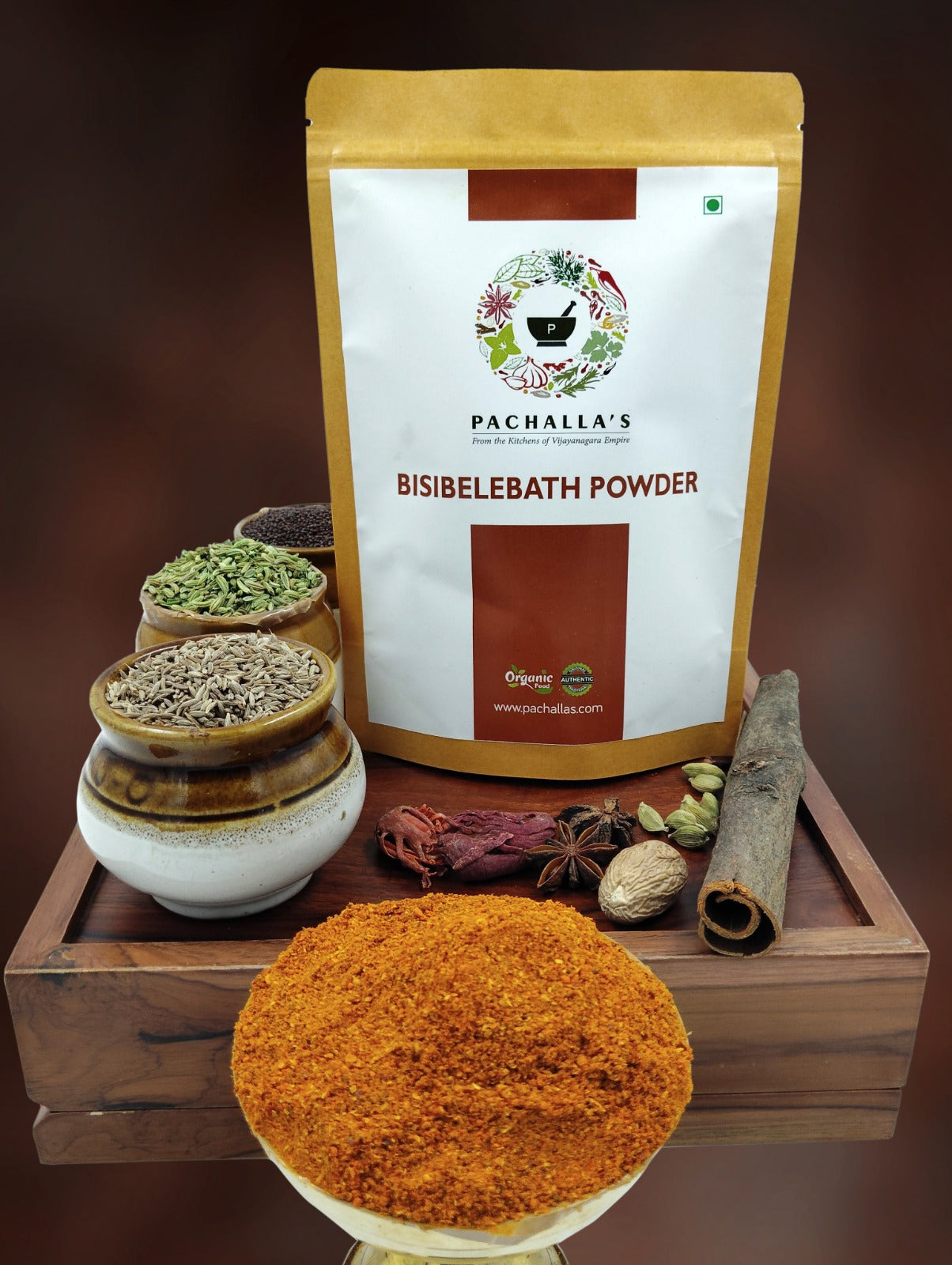 Heritage Bisibelebath Powder – Authentic South Indian Spice Blend for Lentil Rice