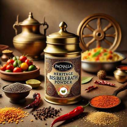 Heritage Bisibelebath Powder – Authentic South Indian Spice Blend for Lentil Rice